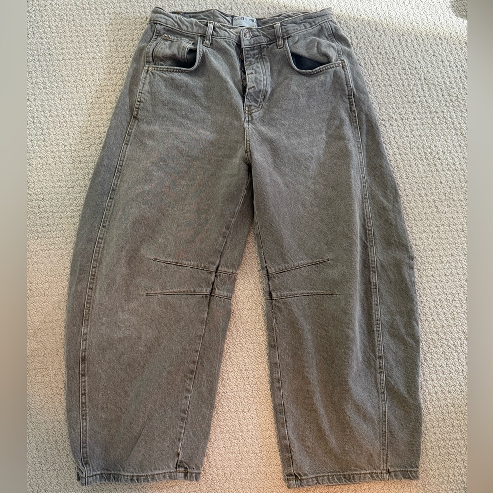 Free People Charcoal Wide Leg Jeans